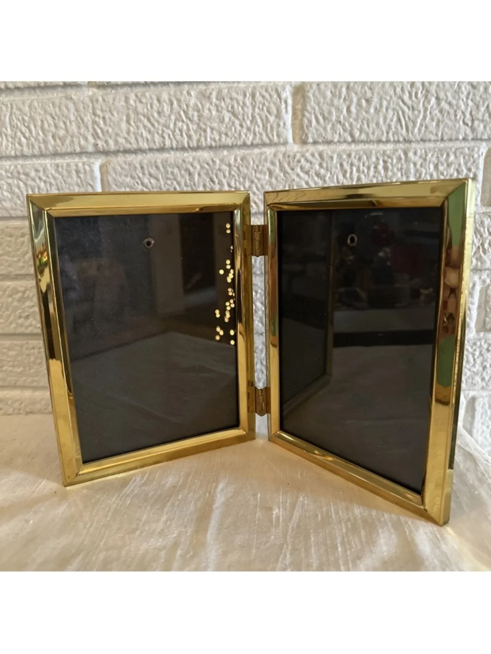 Vintage BI-FOLD  Brass Picture Frame 5